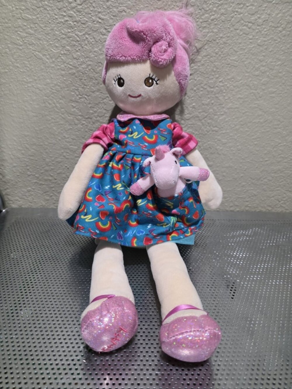 Scentsy Buddy Meet Capri Plush Doll Friend w/ Pink Unicorn Rainbow 17” Retired